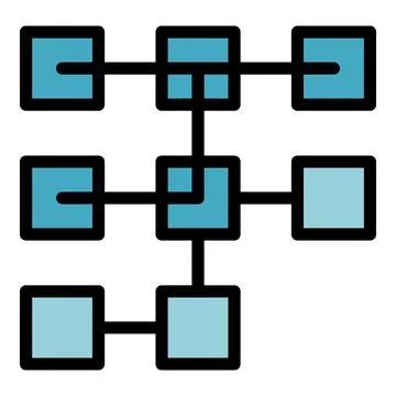 Blockchain structure icon vector flat イラスト素材