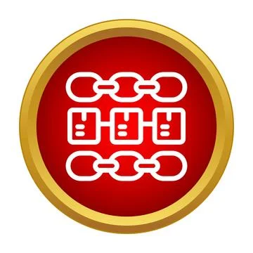 Blockchain supply chain logistics network flat icon Stock Illustration