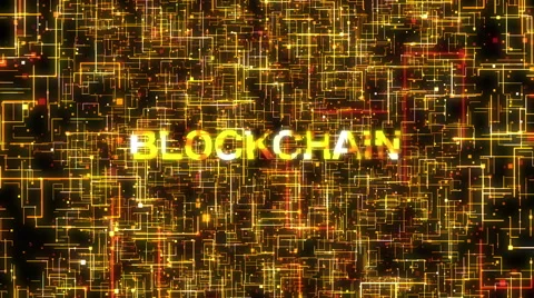 Blockchain System Gold Stock Footage 64972959