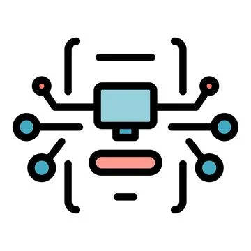 Blockchain system icon vector flat 스톡 일러스트