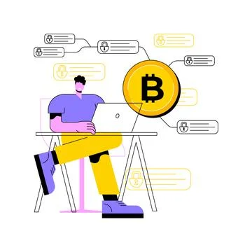 Blockchain tech architect isolated cartoon vector illustrations. Stock Illustration