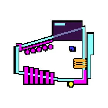 Blockchain tech banner pixel art vector illustration Stock Illustration