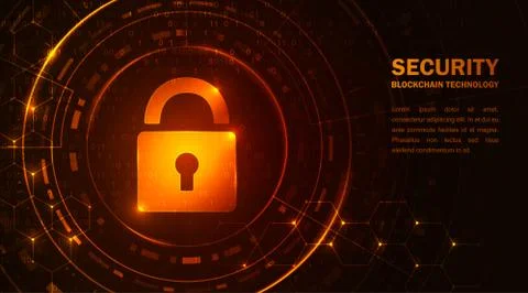 Blockchain tech cryptocurrency. Data security Stock Illustration