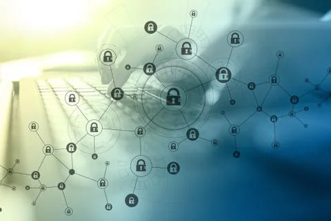 Blockchain technology abstract background. Cryptocurrency, encrypted data, cyber Stock Photos
