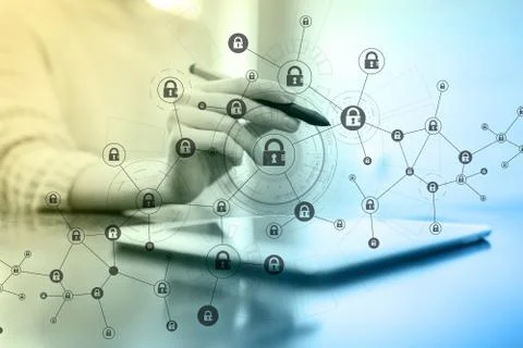 Blockchain technology abstract background. Cryptocurrency, encrypted data, cyber Stock Photos