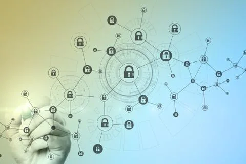 Blockchain technology abstract background. Cryptocurrency, encrypted data, cyber Stock Photos