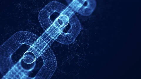 Blockchain technology abstract concept. Polygons are connected in slow-moving ch Stock Footage 207788265