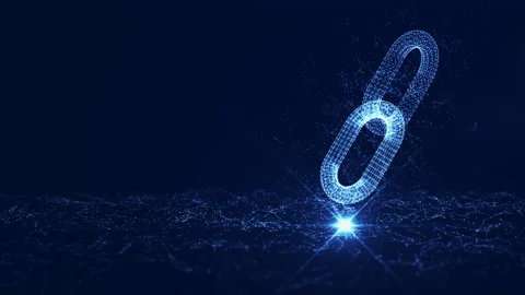 Blockchain technology abstract concept. The polygons are connected in a chain of Stock Footage 207929441