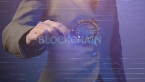 Blockchain technology is an advanced database mechanism that allows for the open Stock Footage 269153808