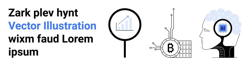 Blockchain Technology and Artificial Intelligence Concept with Infographic .. Illustrazione stock