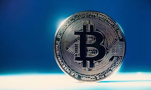 Blockchain technology and bitcoin cryptocurrency network concept (84) 스톡 사진