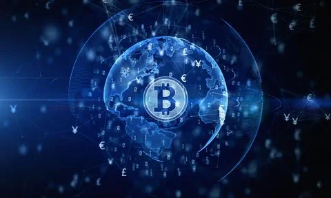 Blockchain technology and bitcoin cryptocurrency network concept (84) Stock Photos
