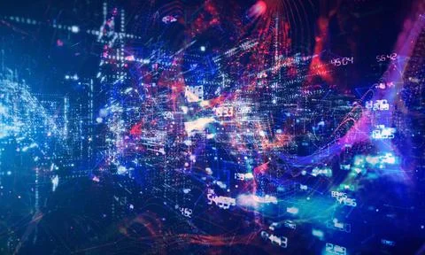 Blockchain technology and bitcoin cryptocurrency network concept (84) 스톡 사진