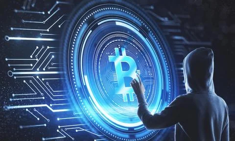 Blockchain technology and bitcoin cryptocurrency network concept (84) 스톡 사진