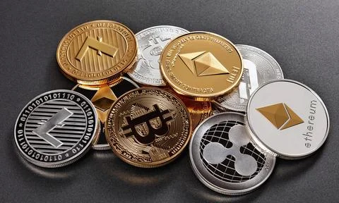 Blockchain technology and bitcoin cryptocurrency network concept (84) 스톡 사진