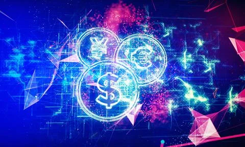 Blockchain technology and bitcoin cryptocurrency network concept (84) Stock Photos