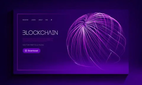 Blockchain technology background. Abstract finance internet technology and Stock Illustration