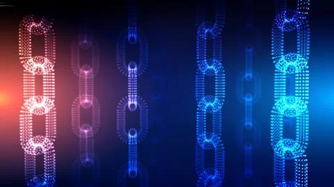 Blockchain technology background. Cryptocurrency fintech block chain network and Stock Illustration