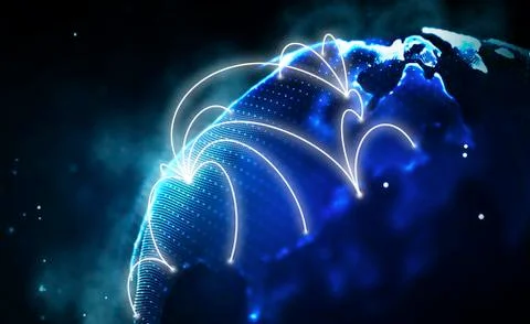 Blockchain technology background. Cryptocurrency fintech block chain network and Stock Illustration