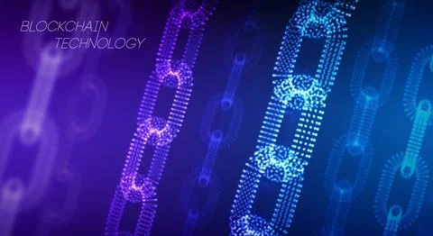 Blockchain technology background. Cryptocurrency fintech block chain network and Stock-Illustration