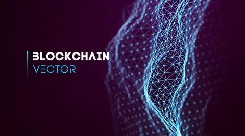 Blockchain technology background. Cryptocurrency fintech block chain network and イラスト素材