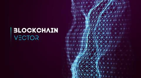 Blockchain technology background. Cryptocurrency fintech block chain network and Stock Illustration