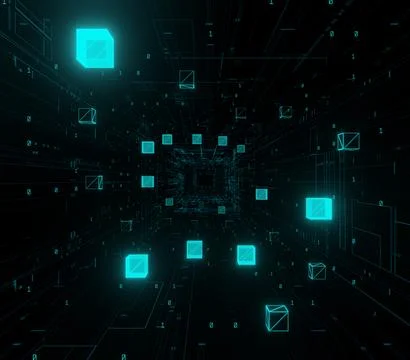 Blockchain Technology Background 스톡 일러스트
