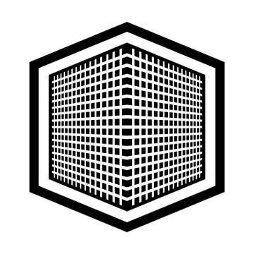 Blockchain technology. Big data cube. 3D geometric cube from small pieces. Stock Illustration