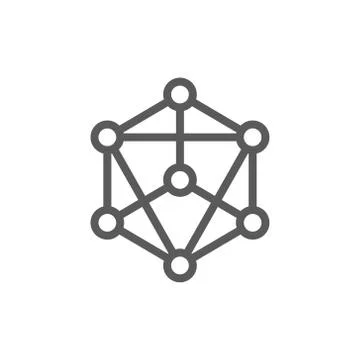 Blockchain technology, block chain, digital key line icon. Stock-Illustration