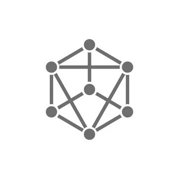 Blockchain technology, block chain, digital key grey icon. Stock Illustration