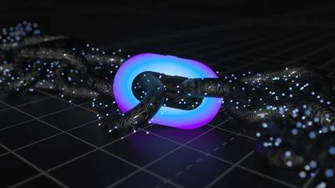 Blockchain technology concept 3d illustration. Inthernet and security symbol イラスト素材