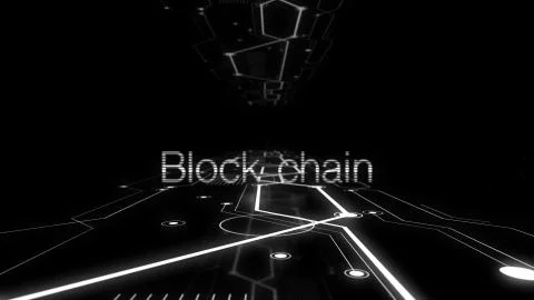 Blockchain technology concept abstract background. Stock Illustration