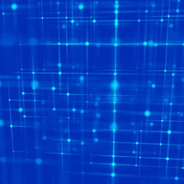 Blockchain technology concept. Big data visualization. 3D blue illustration.  Stock Illustration