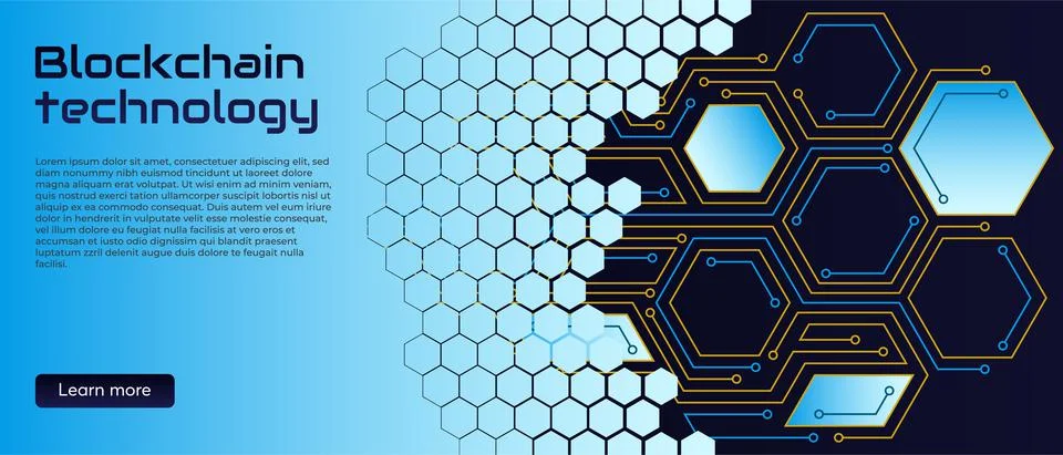 Blockchain technology concept, cryptocurrency. Illustrazione stock