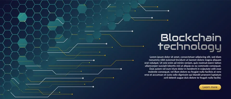 Blockchain technology concept, cryptocurrency. Illustrazione stock
