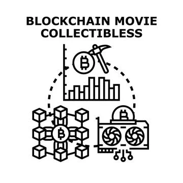 Blockchain technology concept digital currency mining Stock Illustration