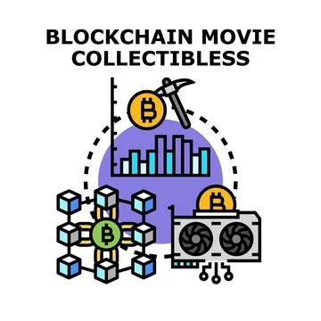 Blockchain technology concept digital currency mining Stock Illustration
