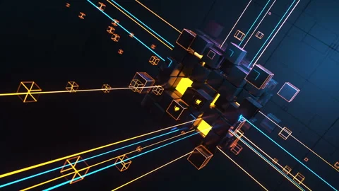 Blockchain technology concept Video stock 99585081