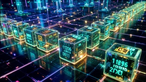 Blockchain technology concept Stock Footage 296348148