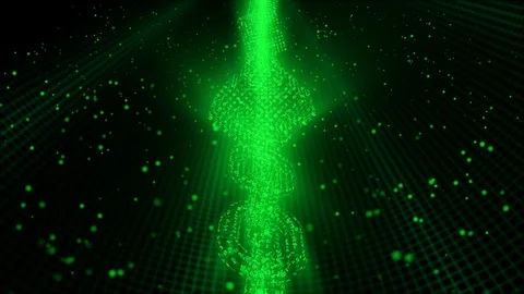 Blockchain Technology Concept in Futuristic Binary Computer Network Stock Footage 118197502