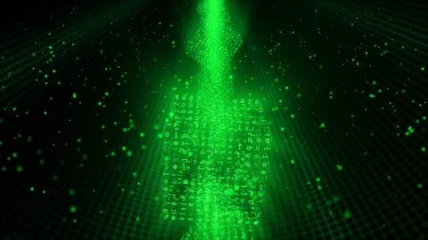 Blockchain Technology Concept in Futuristic Binary Computer Network 스톡 일러스트