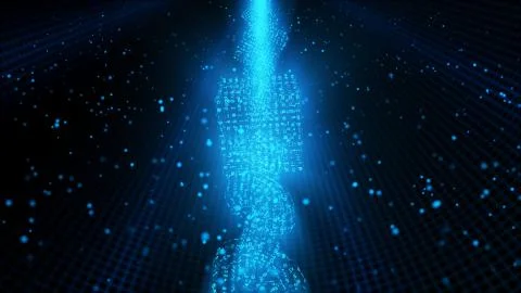 Blockchain Technology Concept in Futuristic Binary Secure Network Stock Illustration