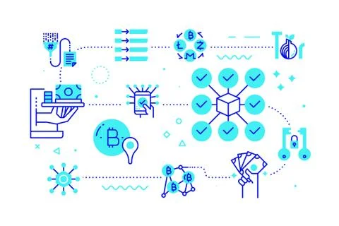 Blockchain technology concept 스톡 일러스트