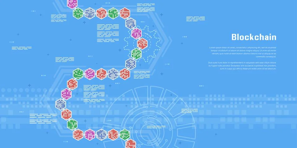 Blockchain technology concept Stock Illustration