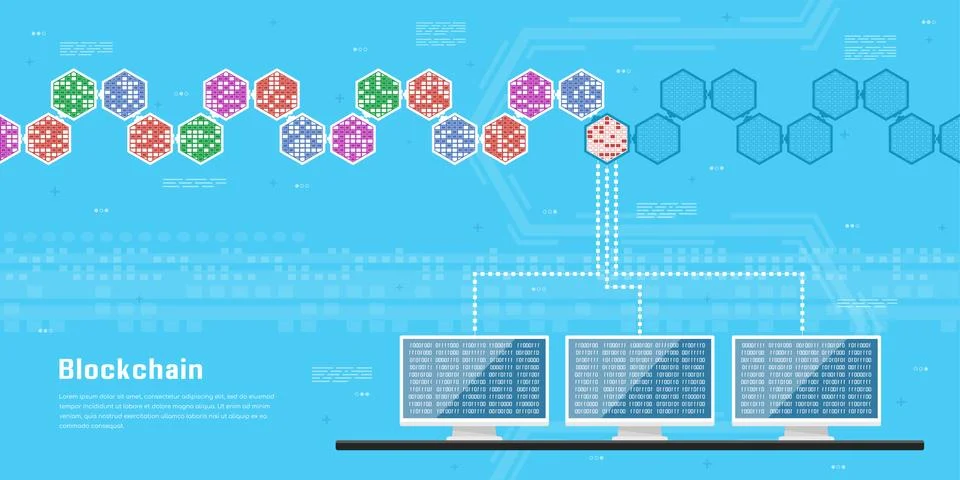 Blockchain technology concept Stock Illustration