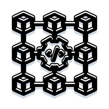 Blockchain technology concept with interconnected data blocks Stock Illustration