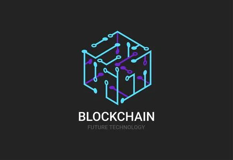 Blockchain technology concept modern icon. Symbol or logo element design イラスト素材