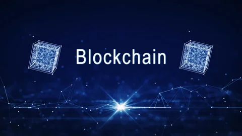 Blockchain technology concept or decentralized storage digital currency. The whi Stock Footage 205563079