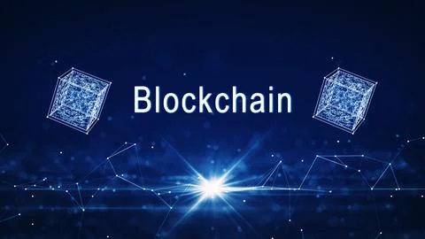 Blockchain technology concept or decentralized storage digital currency. The  스톡 사진