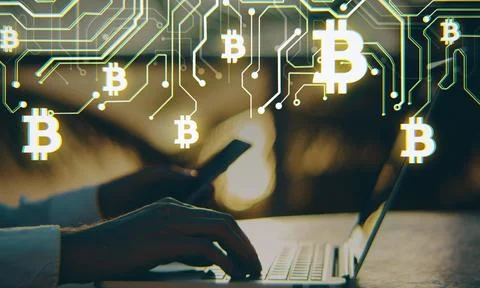 Blockchain technology concept 스톡 사진